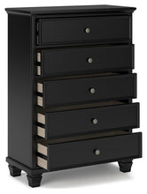 Load image into Gallery viewer, Lanolee King Panel Bed with Mirrored Dresser, Chest and Nightstand
