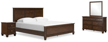 Load image into Gallery viewer, Danabrin California King Panel Bed with Mirrored Dresser and Nightstand