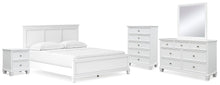 Load image into Gallery viewer, Fortman California King Panel Bed with Mirrored Dresser, Chest and Nightstand