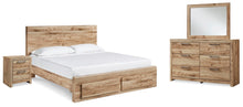 Load image into Gallery viewer, Hyanna Queen Panel Storage Bed, Dresser, Mirror and Nightstand