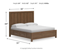 Load image into Gallery viewer, Cabalynn California King Panel Bed with Storage with Mirrored Dresser