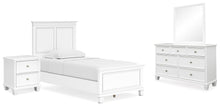 Load image into Gallery viewer, Fortman Twin Panel Bed with Mirrored Dresser and Nightstand