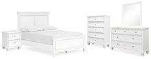 Load image into Gallery viewer, Fortman Full Panel Bed with Mirrored Dresser, Chest and Nightstand