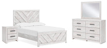 Load image into Gallery viewer, Cayboni Full Panel Bed with Mirrored Dresser and Nightstand