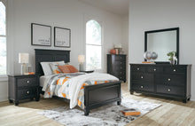 Load image into Gallery viewer, Lanolee Twin Panel Bed with Mirrored Dresser, Chest and Nightstand
