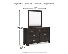 Load image into Gallery viewer, Covetown King Panel Bed with Mirrored Dresser