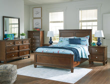 Load image into Gallery viewer, Danabrin Full Panel Bed with Mirrored Dresser and Nightstand