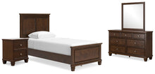 Load image into Gallery viewer, Danabrin Twin Panel Bed with Mirrored Dresser and Nightstand