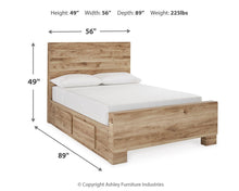 Load image into Gallery viewer, Hyanna Full Panel Bed with Storage with Mirrored Dresser