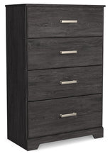Load image into Gallery viewer, Belachime Full Panel Bed with Mirrored Dresser, Chest and Nightstand