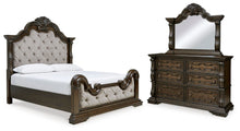 Load image into Gallery viewer, Maylee Queen Upholstered Bed with Mirrored Dresser