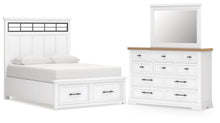 Load image into Gallery viewer, Ashbryn King Panel Storage Bed, Dresser and Mirror