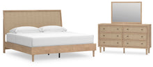 Load image into Gallery viewer, Cielden King Panel Bed with Mirrored Dresser