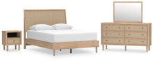 Load image into Gallery viewer, Cielden Queen Panel Bed with Mirrored Dresser and Nightstand