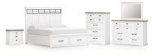 Load image into Gallery viewer, Ashbryn California King Panel Storage Bed, Dresser, Mirror, Chest and Nightstand