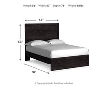 Load image into Gallery viewer, Belachime Full Panel Bed with Mirrored Dresser