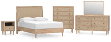 Load image into Gallery viewer, Cielden Full Panel Bed with Mirrored Dresser, Chest and Nightstand