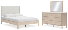 Load image into Gallery viewer, Cadmori Queen Upholstered Panel Bed with Mirrored Dresser
