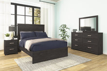 Load image into Gallery viewer, Belachime Full Panel Bed with Mirrored Dresser and Nightstand