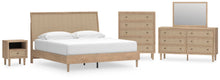 Load image into Gallery viewer, Cielden King Panel Bed with Mirrored Dresser, Chest and Nightstand