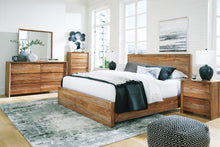 Load image into Gallery viewer, Dressonni California King Panel Bed with Mirrored Dresser