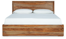 Load image into Gallery viewer, Dressonni King Panel Bed with Mirrored Dresser