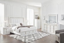 Load image into Gallery viewer, Chalanna Queen Upholstered Storage Bed with Mirrored Dresser