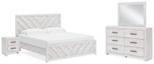 Load image into Gallery viewer, Cayboni King Panel Bed with Mirrored Dresser and Nightstand