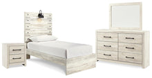 Load image into Gallery viewer, Cambeck Twin Panel Bed with Mirrored Dresser and Nightstand