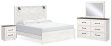 Load image into Gallery viewer, Gerridan King Panel Bed with Mirrored Dresser and Nightstand