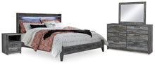 Load image into Gallery viewer, Baystorm King Panel Bed with Mirrored Dresser and Nightstand