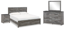 Load image into Gallery viewer, Bronyan King Panel Bed with Mirrored Dresser and Nightstand