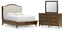 Load image into Gallery viewer, Sturlayne Queen Upholstered Panel Bed, Dresser and Mirror