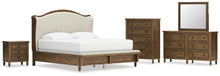 Load image into Gallery viewer, Sturlayne King Upholstered Panel Bed, Dresser, Mirror, Chest and Nightstand