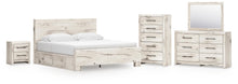 Load image into Gallery viewer, Lawroy King Panel Bed with Storage, Dresser, Mirror, Chest and Nightstand