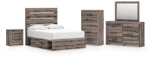 Load image into Gallery viewer, Graystorm Full Panel Bed with Storage, Dresser, Mirror, Chest and Nightstand