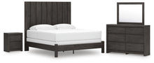 Load image into Gallery viewer, Fraluna King Panel Bed, Dresser, Mirror and Nightstand