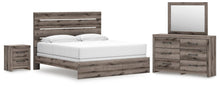 Load image into Gallery viewer, Graystorm King Panel Bed, Dresser, Mirror and Nightstand