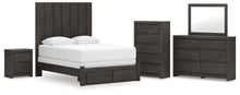 Load image into Gallery viewer, Fraluna Queen Panel Storage Bed, Dresser, Mirror, Chest and Nightstand