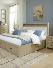 Load image into Gallery viewer, Calmoro Queen Bookcase Bed with Mirrored Dresser and Nightstand