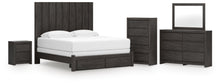 Load image into Gallery viewer, Fraluna King Panel Storage Bed, Dresser, Mirror, Chest and Nightstand