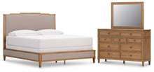 Load image into Gallery viewer, Sharlance California King Upholstered Panel Bed, Dresser and Mirror