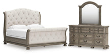 Load image into Gallery viewer, Ardenfield King Upholstered Sleigh Bed, Dresser and Mirror