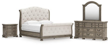 Load image into Gallery viewer, Ardenfield King Upholstered Sleigh Bed, Dresser, Mirror and Nightstand