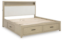 Load image into Gallery viewer, Calmoro California King Bookcase Bed with Mirrored Dresser and Nightstand