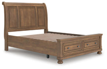 Load image into Gallery viewer, Feddinger Queen Storage Sleigh Bed with Mirrored Dresser