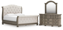 Load image into Gallery viewer, Ardenfield California King Upholstered Sleigh Bed, Dresser and Mirror