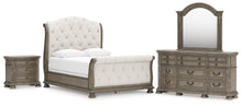 Load image into Gallery viewer, Ardenfield Queen Upholstered Sleigh Bed, Dresser, Mirror and Nightstand