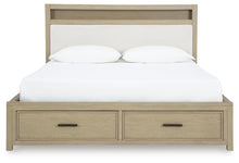 Load image into Gallery viewer, Calmoro King Bookcase Bed with Mirrored Dresser and Nightstand