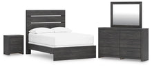 Load image into Gallery viewer, Hollivern Full Panel Bed, Dresser, Mirror and Nightstand